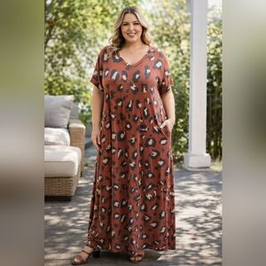 Animal Print Relaxed Fit Zeanna Maxi Dress